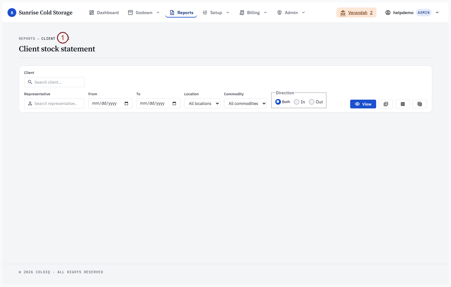Report export buttons — PDF, CSV, Excel